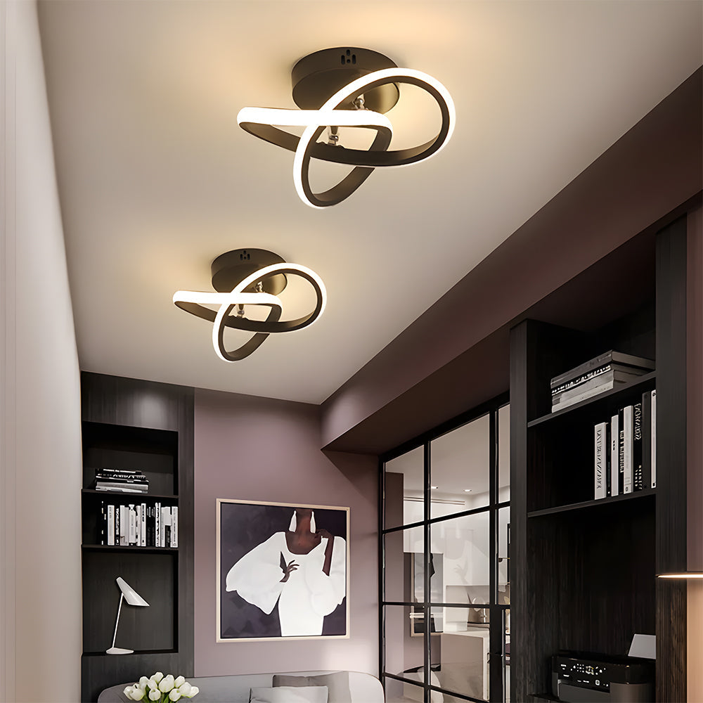 Skanto | Lampada da soffitto con LED e telaio in metallo nero