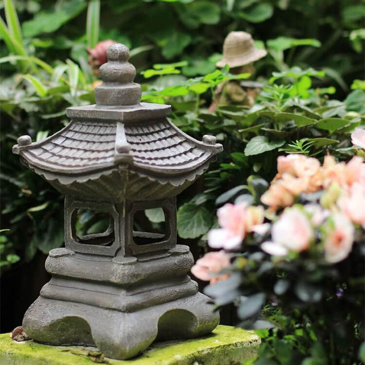 Tarex | Luce da Giardino a Pagoda Solare con Design Zen e LED Bianco Caldo per Giardino, Bordo e Patio