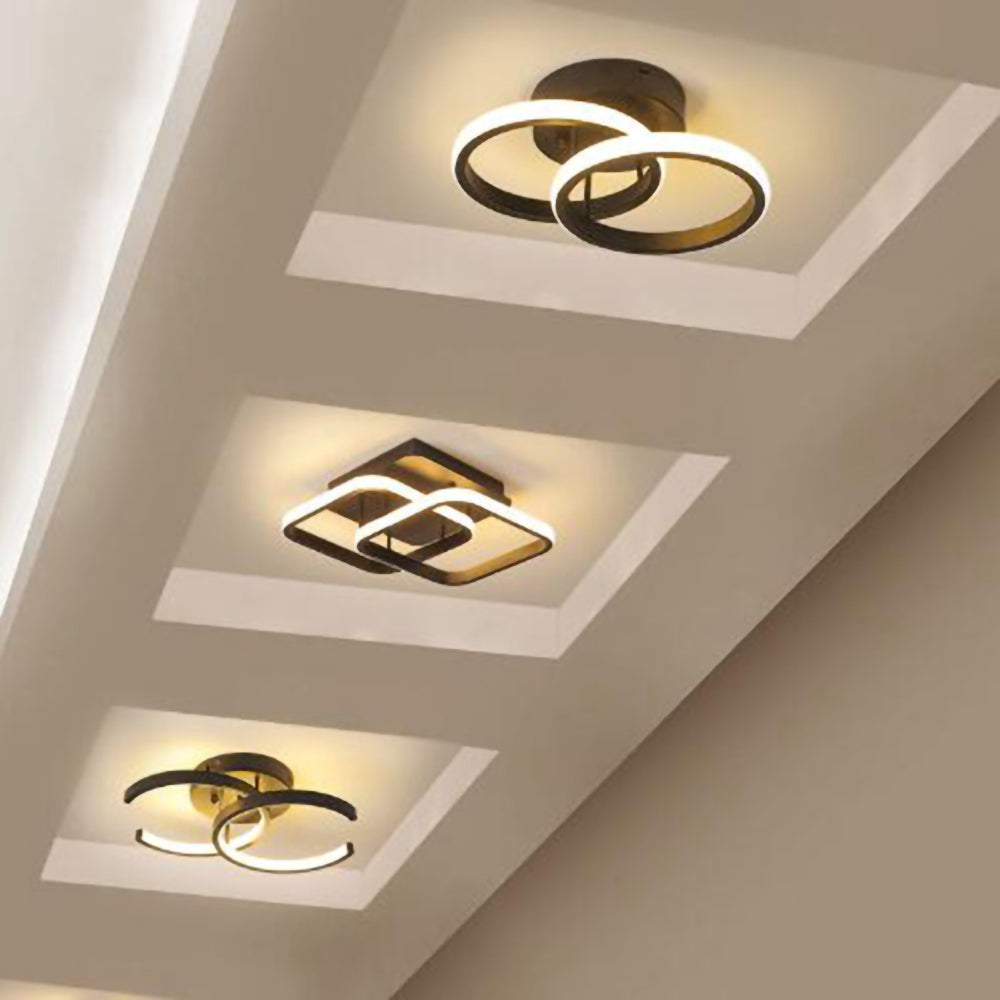 Skanto | Lampada da soffitto con LED e telaio in metallo nero