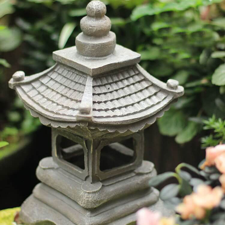 Tarex | Luce da Giardino a Pagoda Solare con Design Zen e LED Bianco Caldo per Giardino, Bordo e Patio