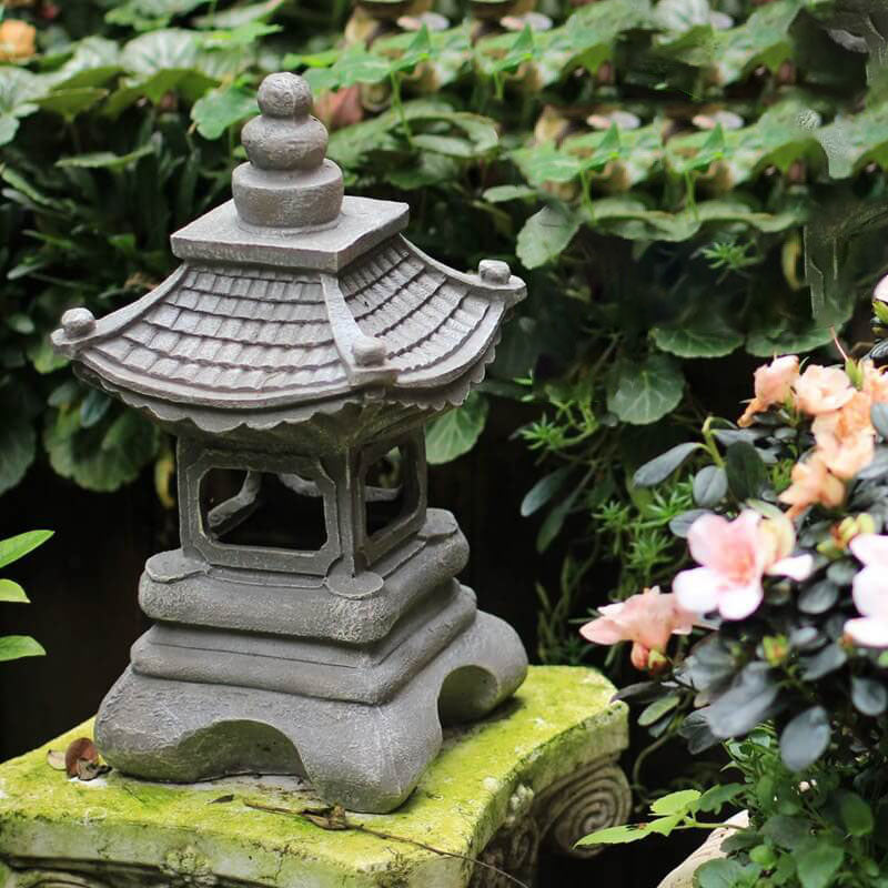 Tarex | Luce da Giardino a Pagoda Solare con Design Zen e LED Bianco Caldo per Giardino, Bordo e Patio