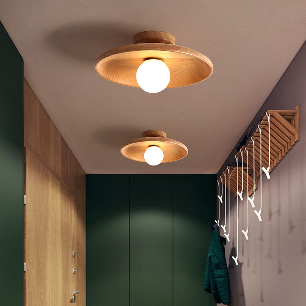Liorra | Lampada da soffitto in legno con luce diffusa morbida per camere da letto e corridoi