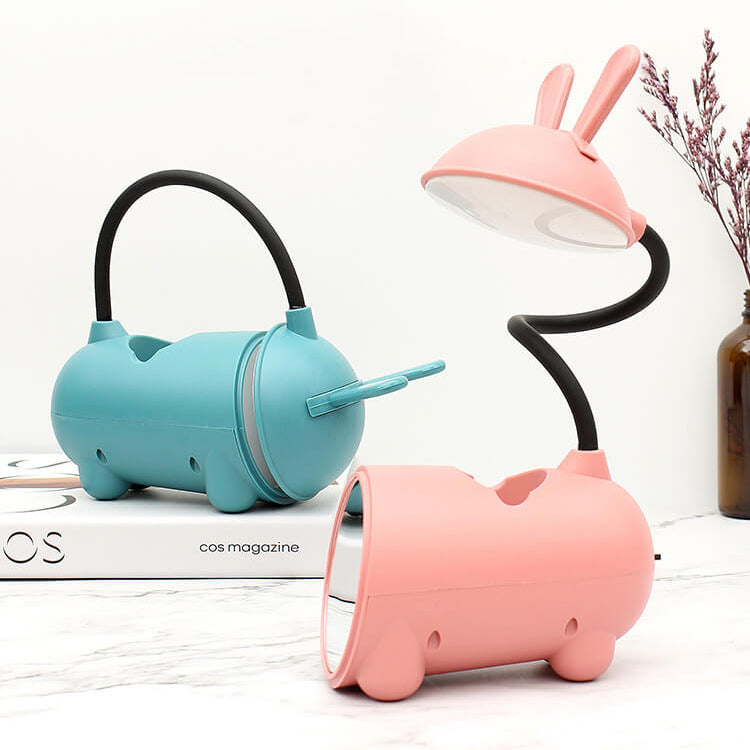 BunnyGlow Lampada Touch LED Creativa con Portapenne | Funzione di Ricarica USB | Lampada da Scrivania | Decorazione per Cameretta