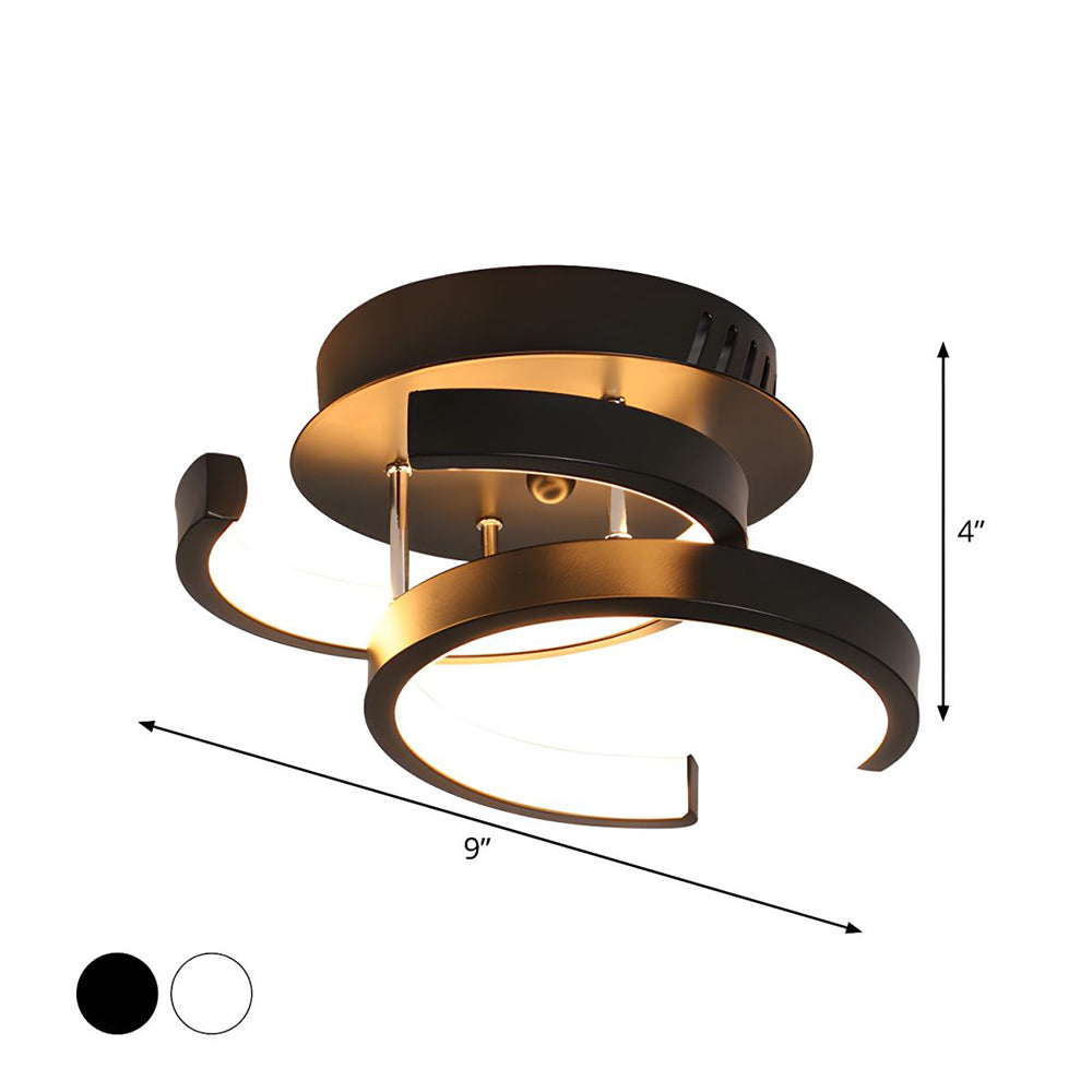 Skanto | Lampada da soffitto con LED e telaio in metallo nero