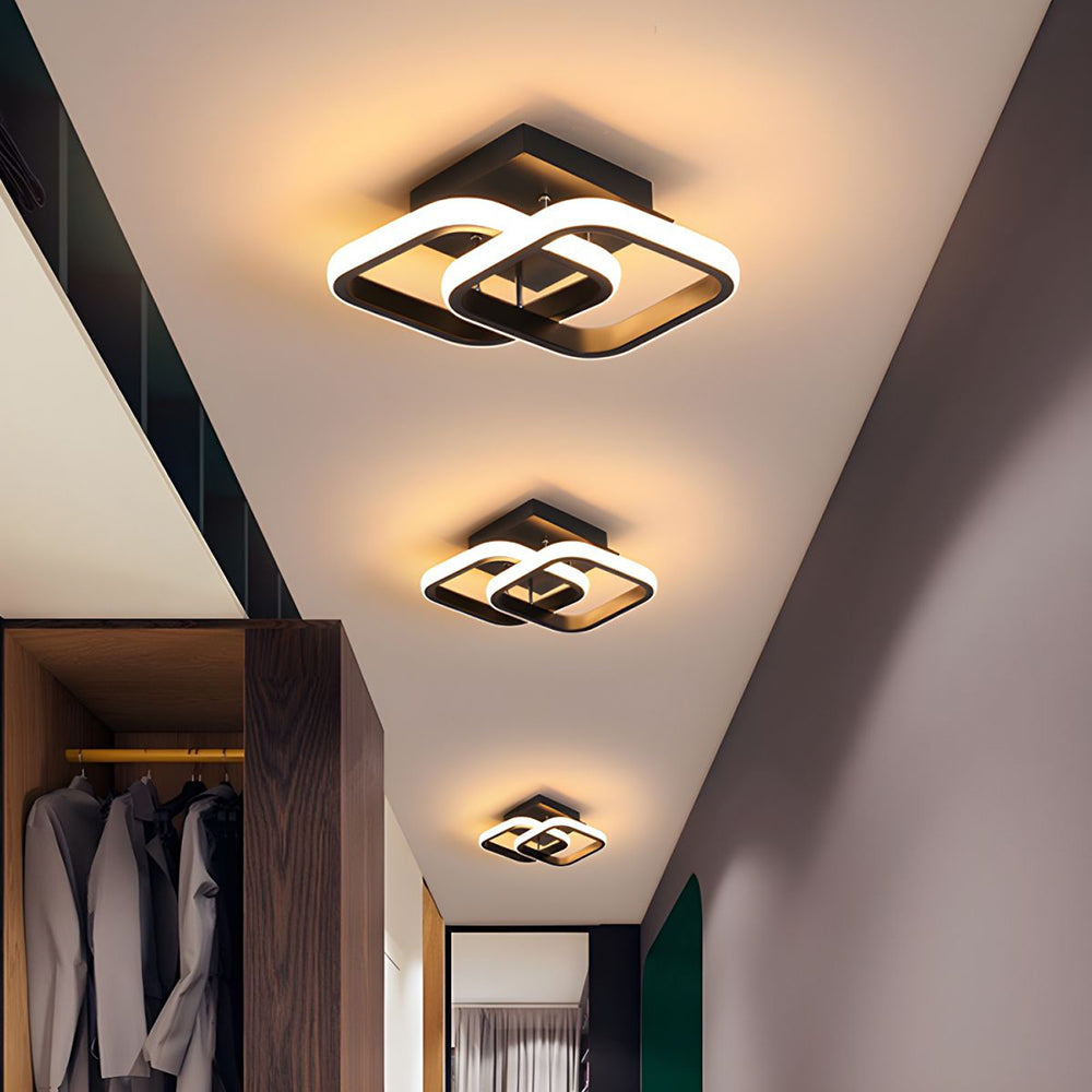 Skanto | Lampada da soffitto con LED e telaio in metallo nero