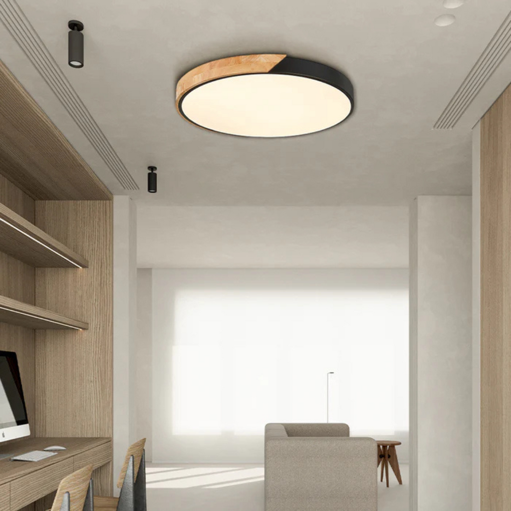 Delos - Lampada da soffitto in legno scandinavo con LED