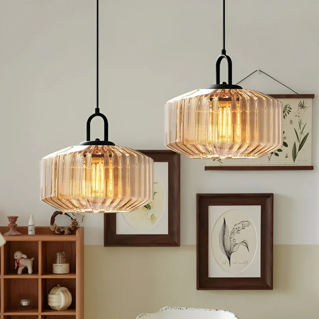 Mireta - Lampada a sospensione in vetro retro colorato