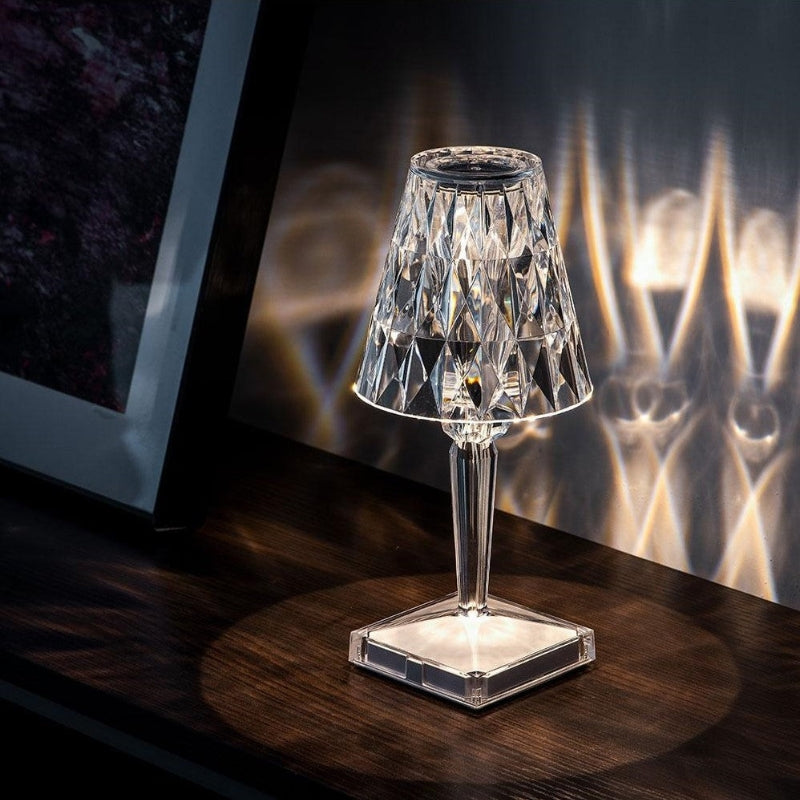 Lampada da tavolo in cristallo con controllo touch - LumeCrystal