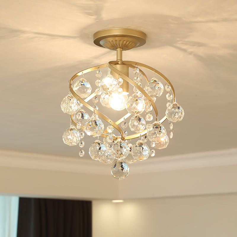 Skanto | CrystalElegance Pendel - Lampada da Soffitto di Lusso con Dettagli in Ottone