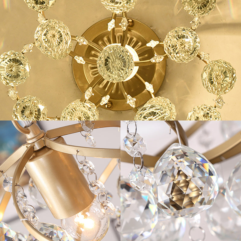 Skanto | CrystalElegance Pendel - Lampada da Soffitto di Lusso con Dettagli in Ottone