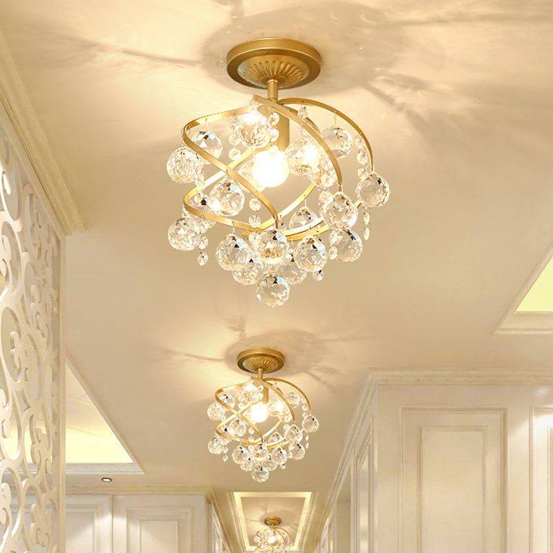 Skanto | CrystalElegance Pendel - Lampada da Soffitto di Lusso con Dettagli in Ottone