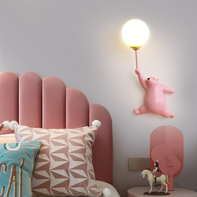 Lampada da Parete Orso Carino per Camera Bambini Luce Palloncino Decorativa