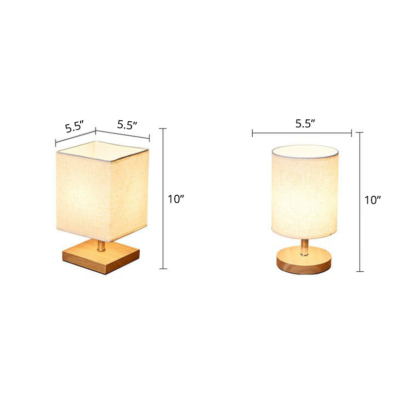 Lampada da Tavolo Minimalista LinenWood – Base in Legno Naturale & Paralume in Lino per Illuminazione Calda e Moderna