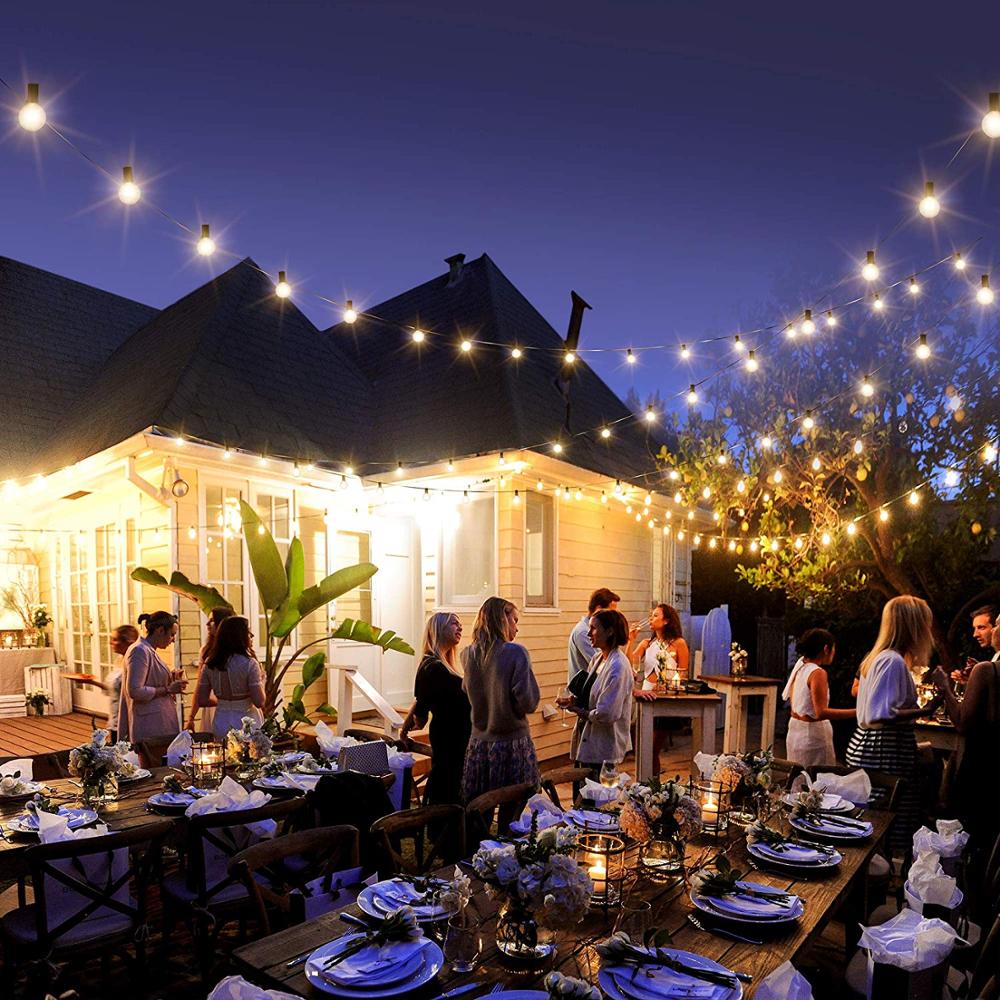 25FT Catena di Luci Globus con Lampadine per Interni/Esteri Waterproof Collegate a Sospensione per Giardino Veranda Balcone Decorazione Feste