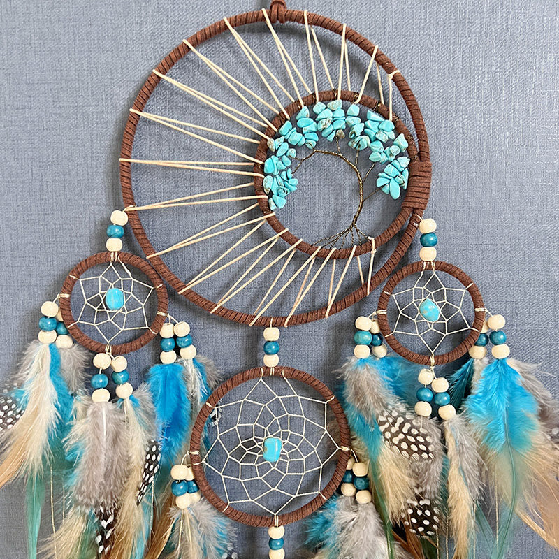 Turchese Albero della Vita Piuma Cattura Sogni
