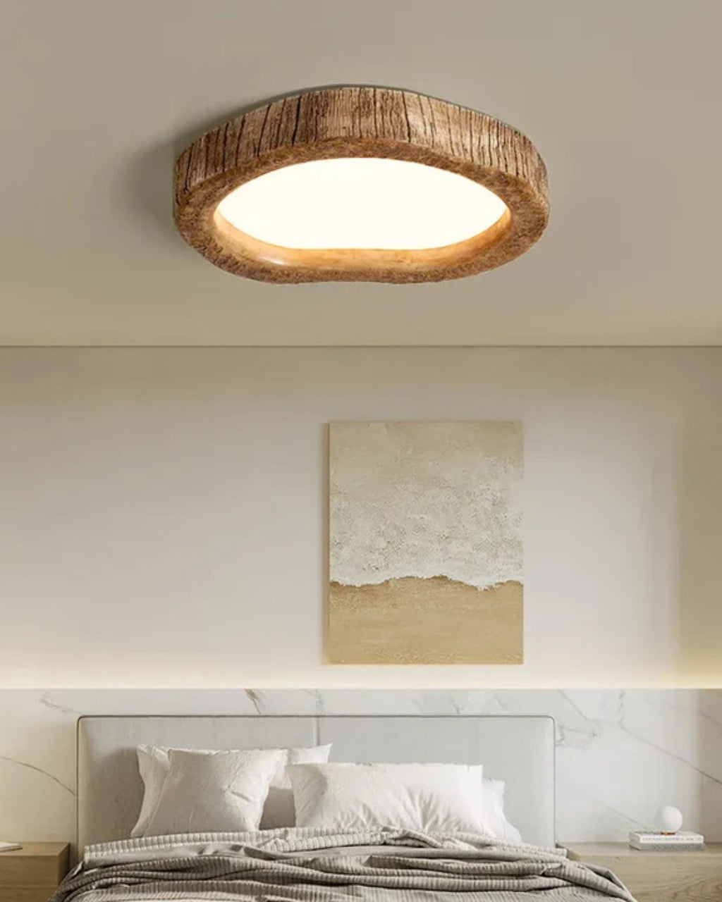 Nerelle | Lampada da soffitto in legno rustico con LED integrato per un'illuminazione interna calda