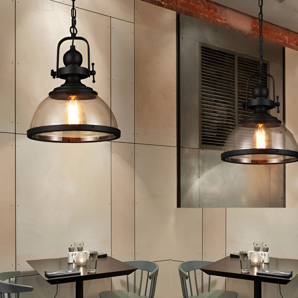 Skanto | Lampade a Sospensione Retro Industriale in Vetro Antico