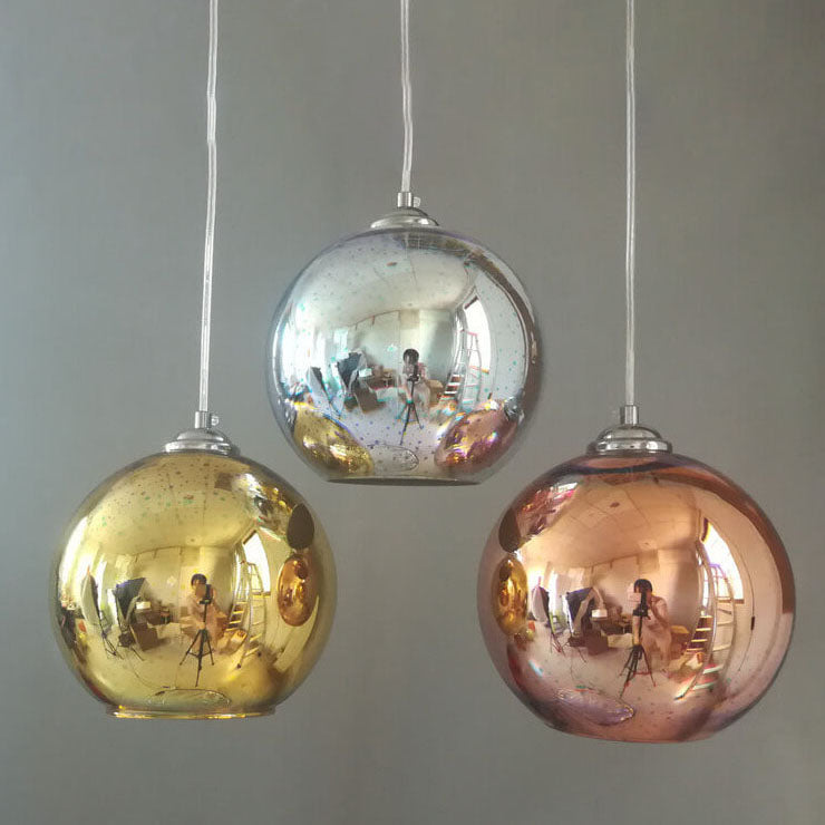 Moderna e creativa lampada a sospensione in vetro 3D colorato a forma di cupola con 1 luce