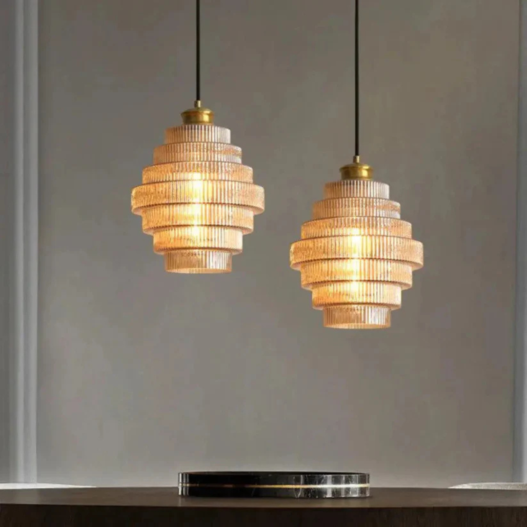 Hebes - Lampada a Sospensione Retro in Vetro