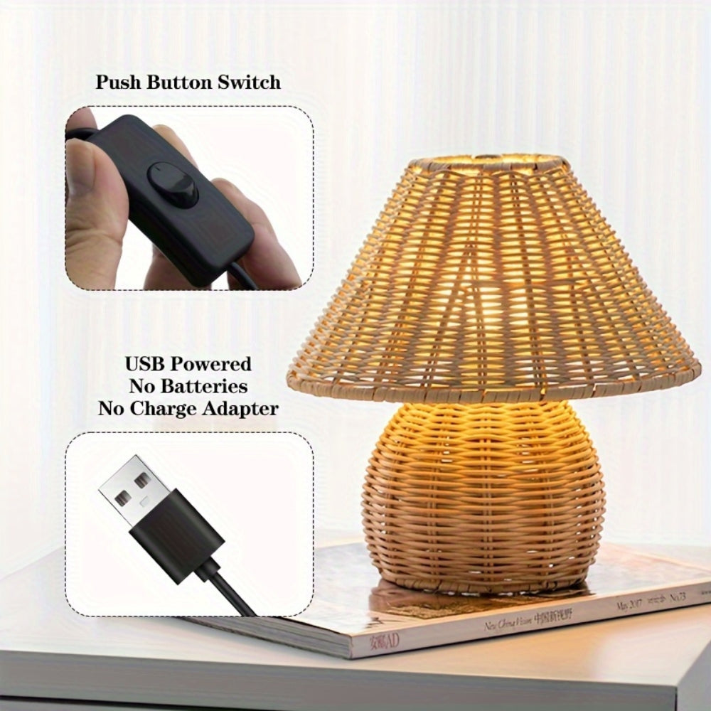 Skanto | Noya Lampada da Tavolo in Rattan Decorazione per la Casa
