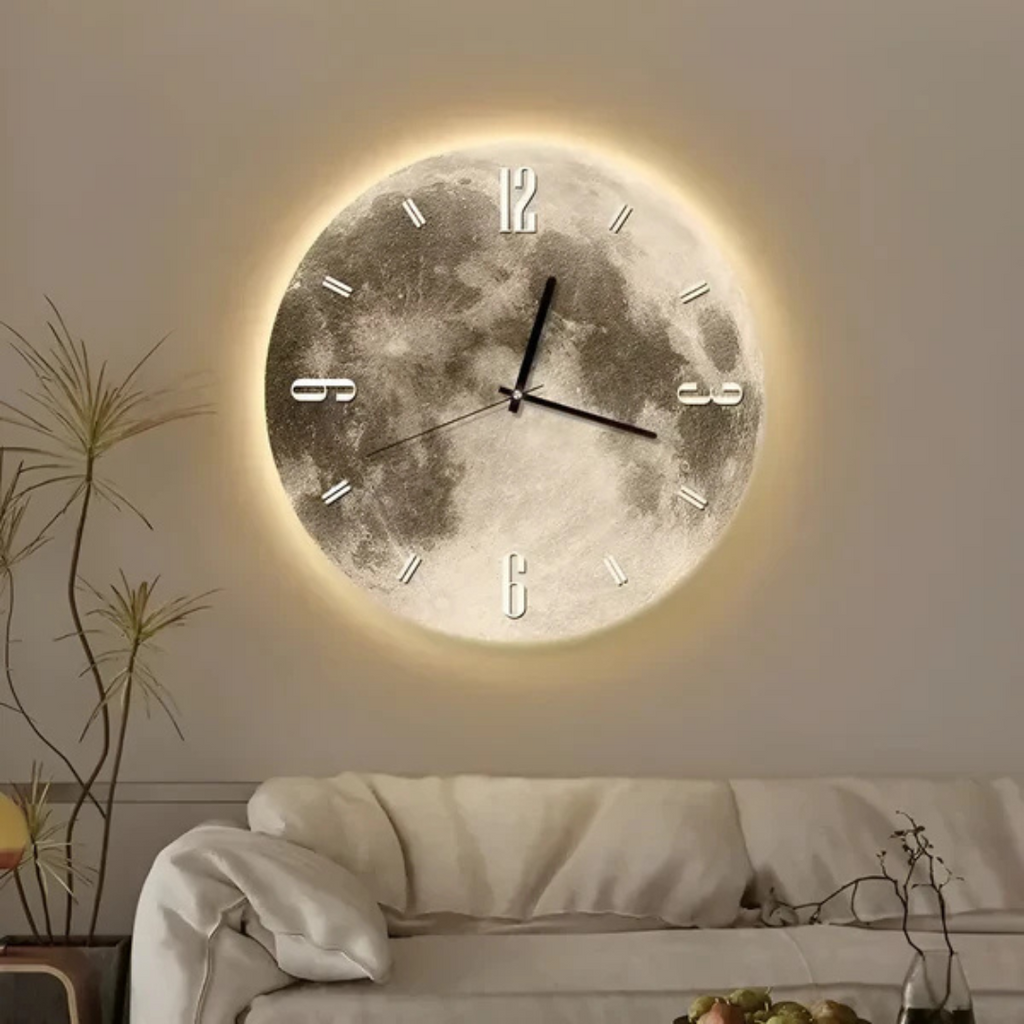 Skanto | Orologio da parete decorativo grande con motivo lunare