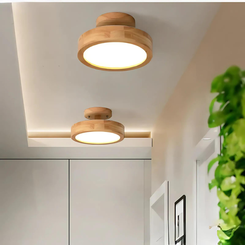 Lampada da soffitto rotonda in legno scandinavo – Eleganza nordica