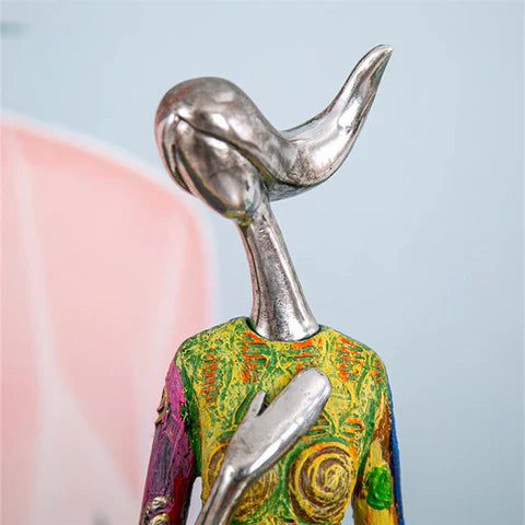 Scultura Astratta Femminile in Design Colorato - Opera d'Arte Fatta a Mano