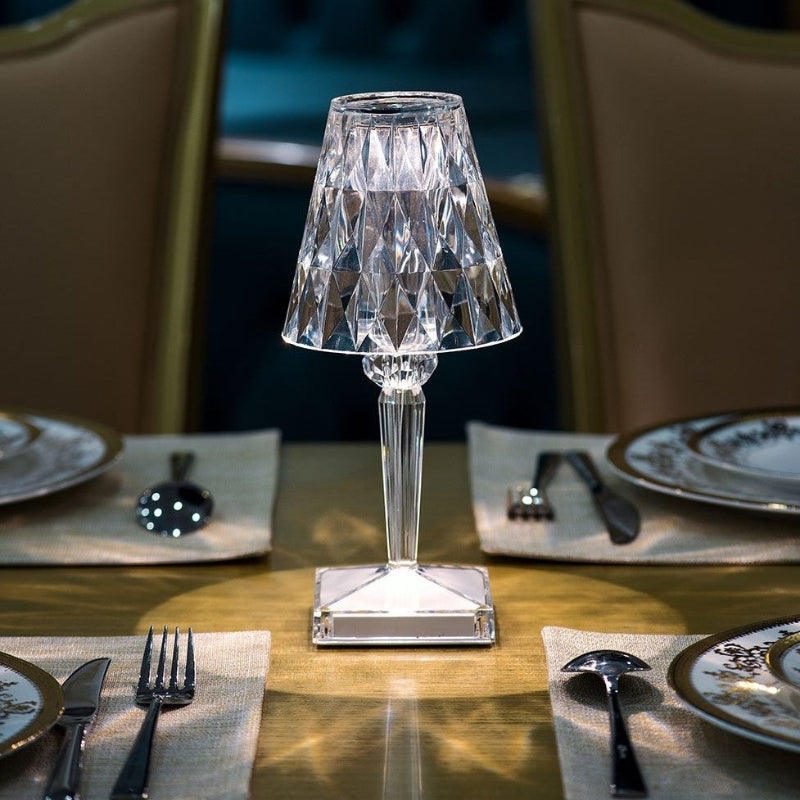 Lampada da tavolo in cristallo con controllo touch - LumeCrystal