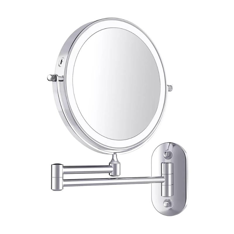 Specchio ingranditore a LED | Ricaricabile | Cosmetica & Bagno | Cromo argento