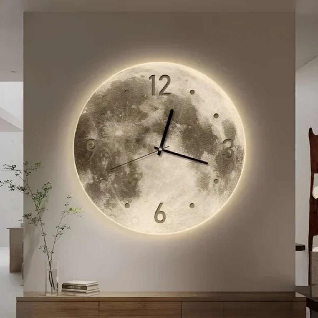 Skanto | Orologio da parete decorativo grande con motivo lunare