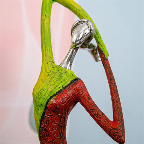 Scultura Astratta Femminile in Design Colorato - Opera d'Arte Fatta a Mano