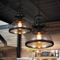 Skanto | Lampade a Sospensione Retro Industriale in Vetro Antico