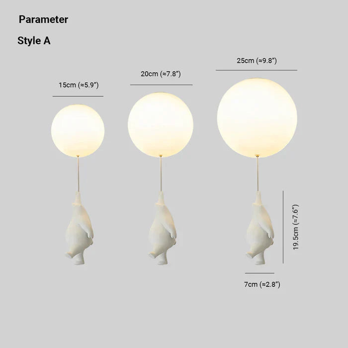 Lampada da soffitto per bambini con orso e pallone - CloudBear