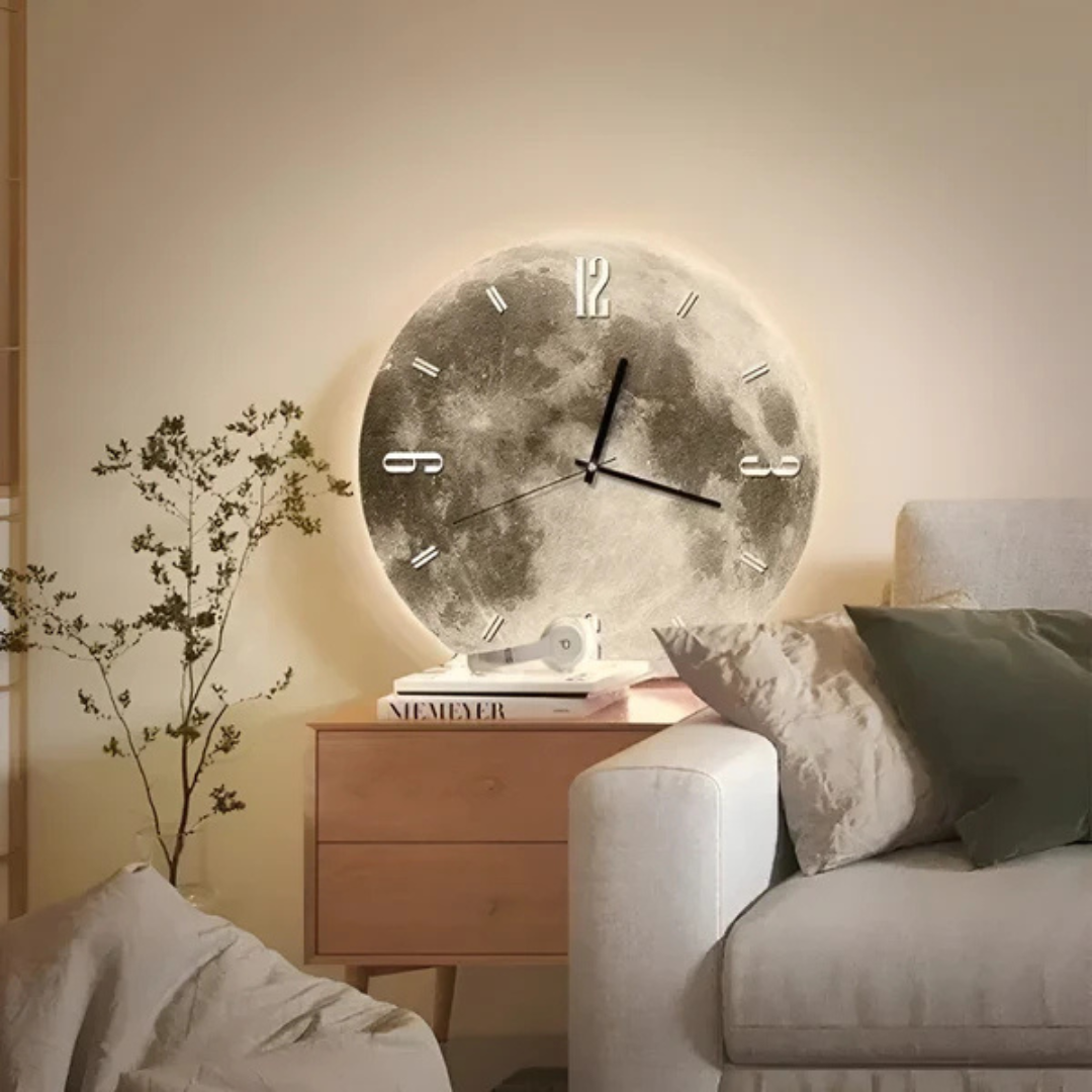 Orologio da Parete Decorativo Grande con Motivo Luna
