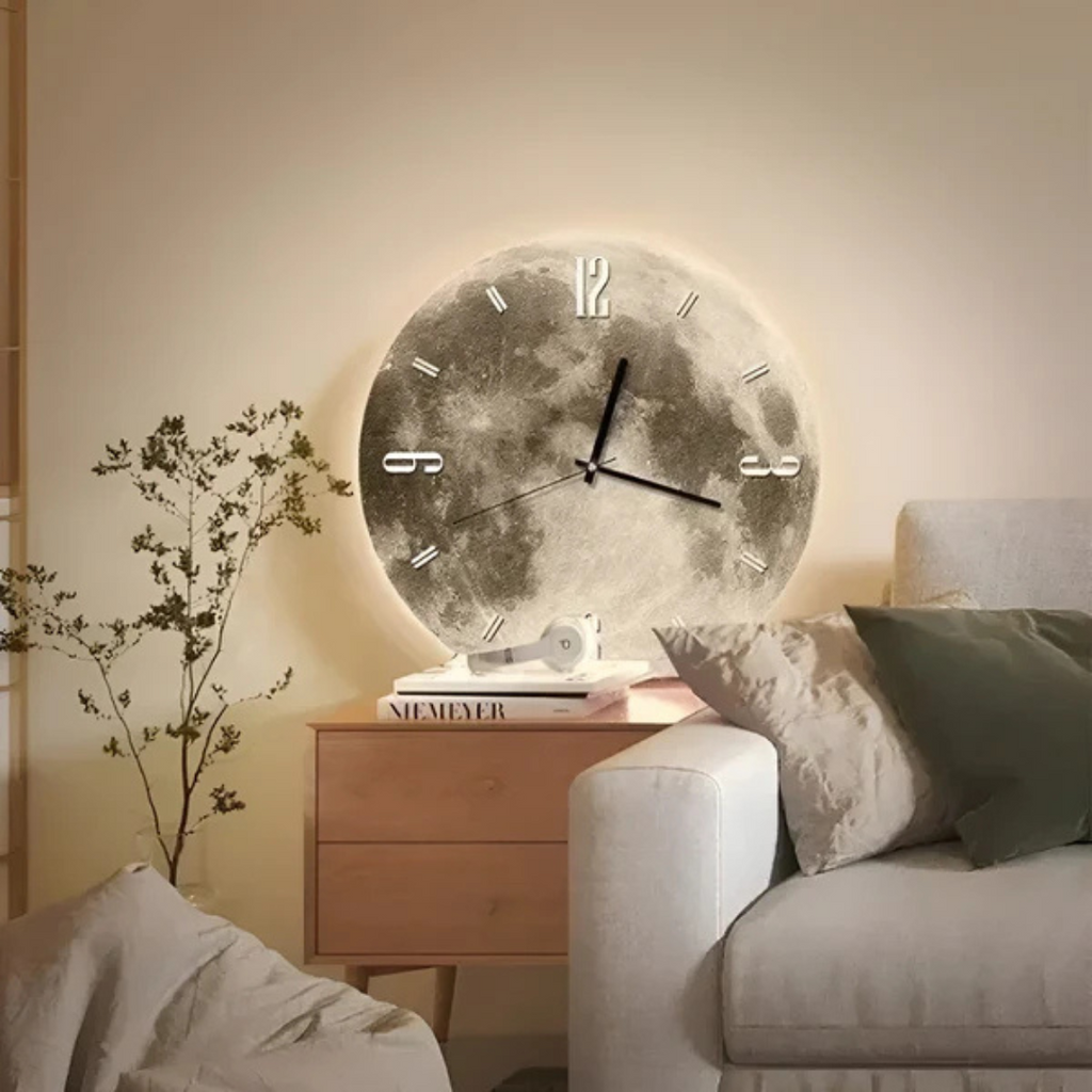 Skanto | Orologio da parete decorativo grande con motivo lunare