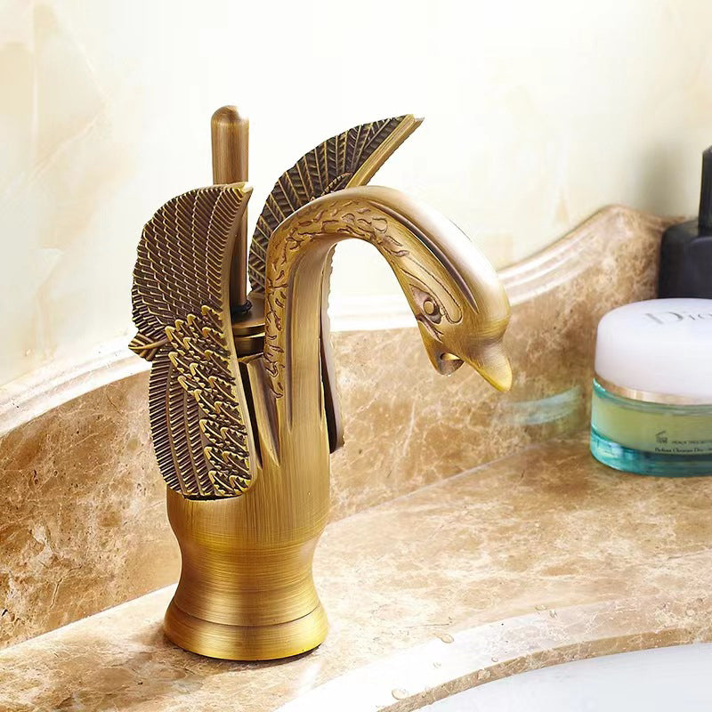 Rubinetto da bagno in ottone completo per acqua calda e fredda con maniglia singola