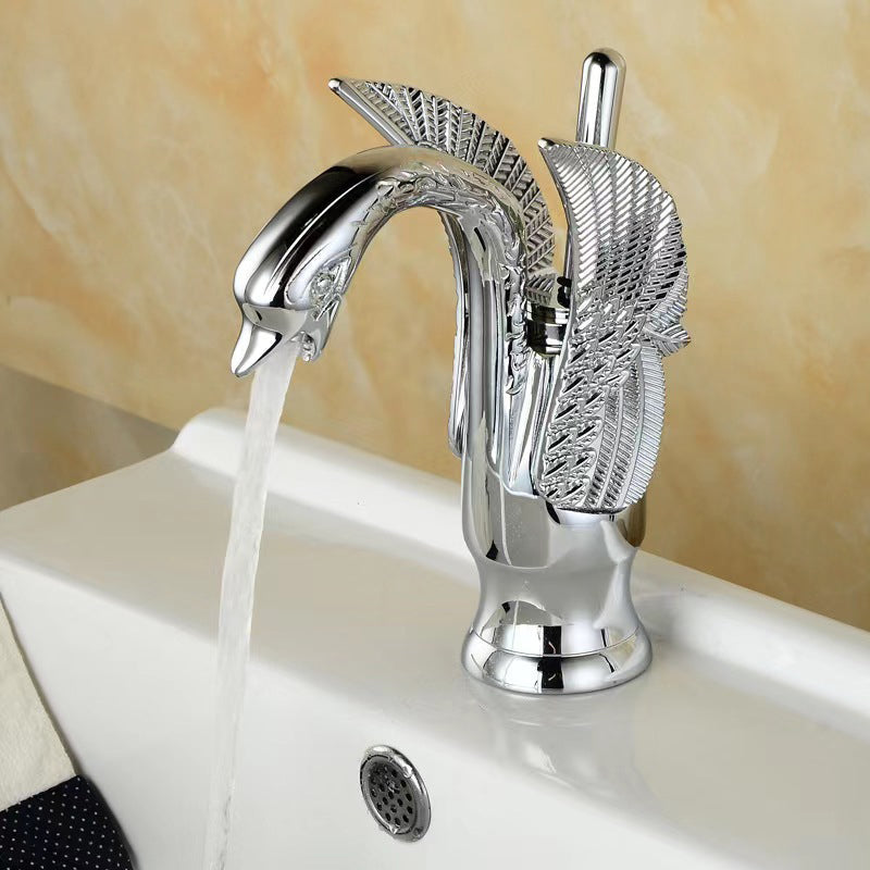 Rubinetto da bagno in ottone completo per acqua calda e fredda con maniglia singola