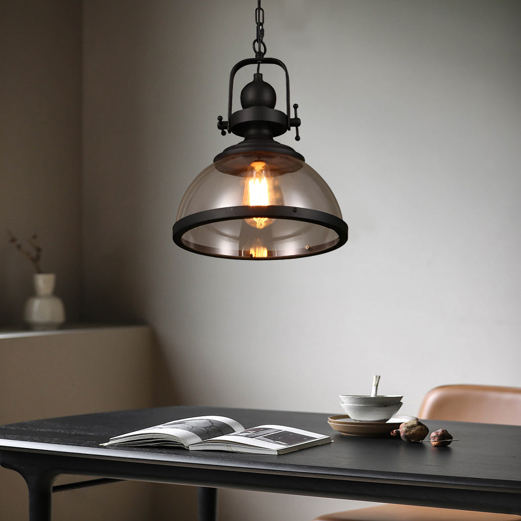 Skanto | Lampade a Sospensione Retro Industriale in Vetro Antico