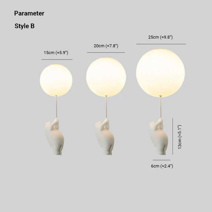 Lampada da soffitto per bambini con orso e pallone - CloudBear