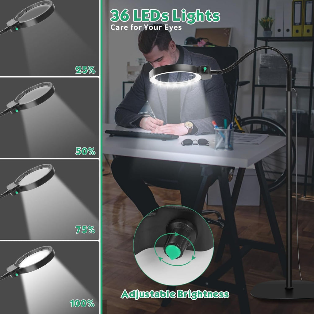 Lente d'ingrandimento a pagina intera con luce LED – Ausilio alla lettura a mani libere per libri, lavori manuali e hobby