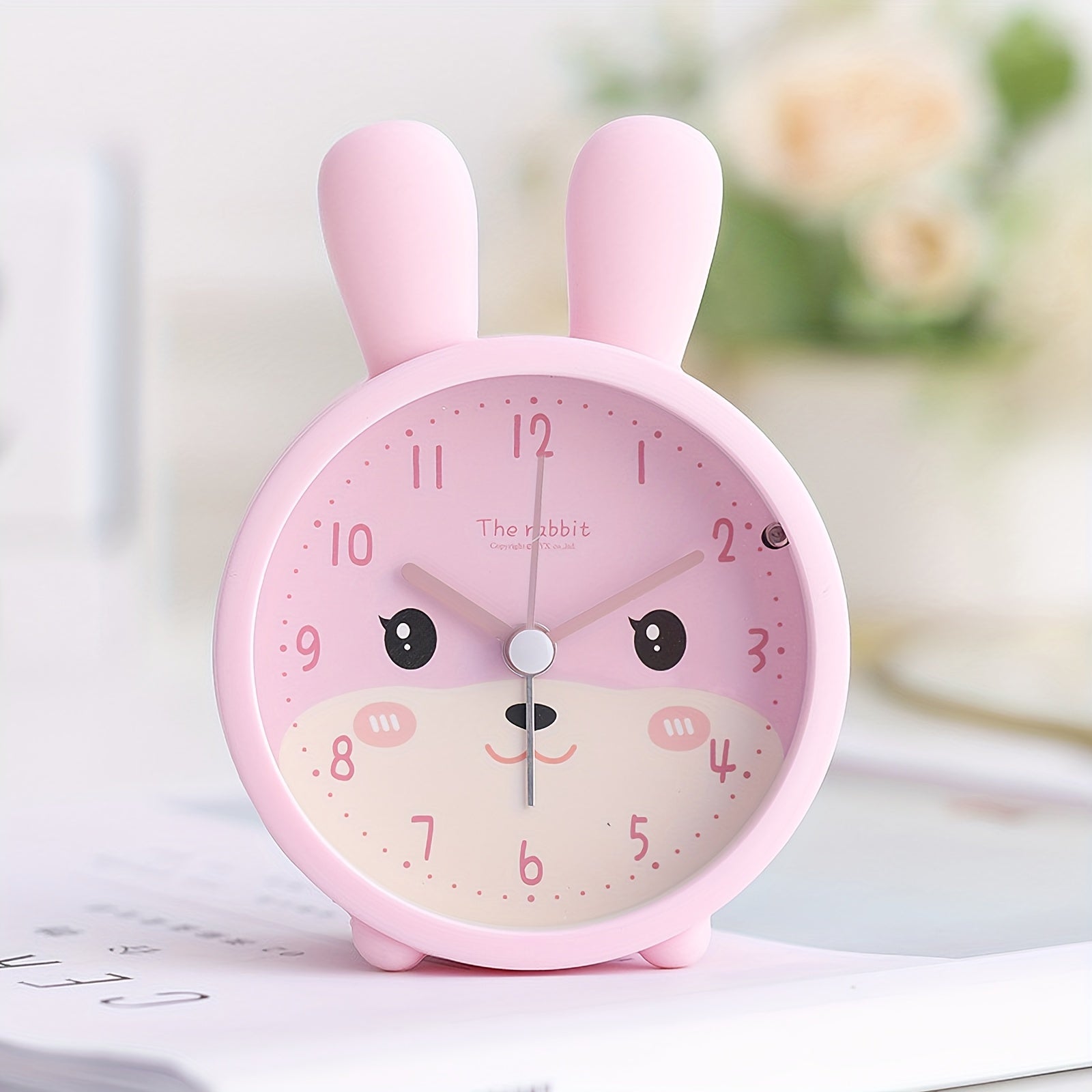 Sveglia per Bambini con Luce Notturna – Silenziosa, Motivo Coniglio e Design Compatto
