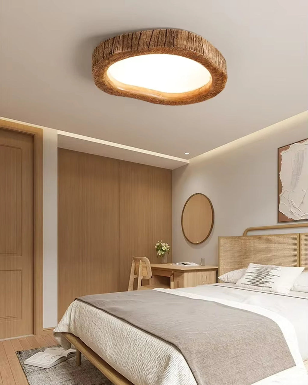 Nerelle | Lampada da soffitto in legno rustico con LED integrato per un'illuminazione interna calda