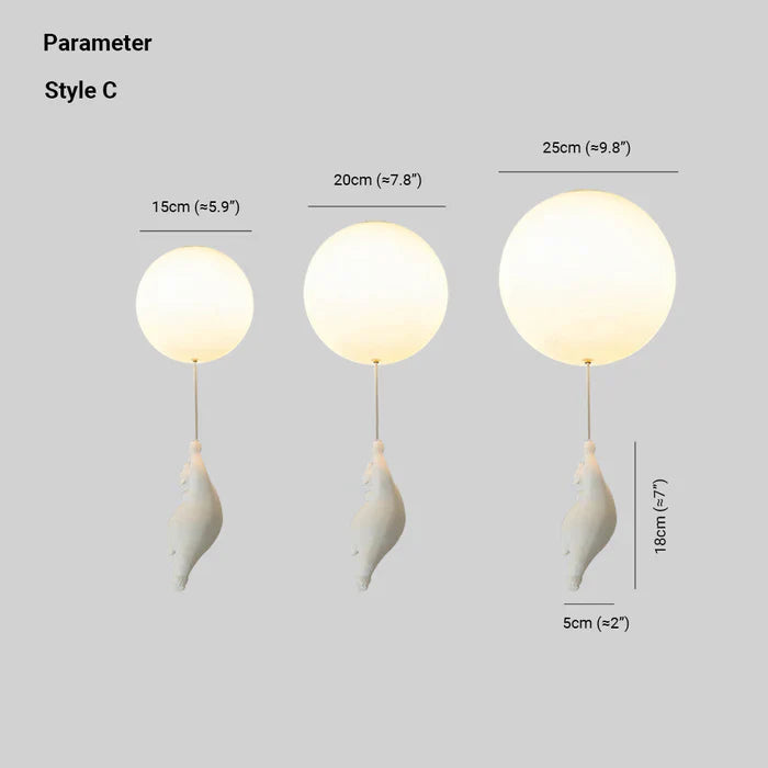 Lampada da soffitto per bambini con orso e palloncino - CloudBear | Brehn