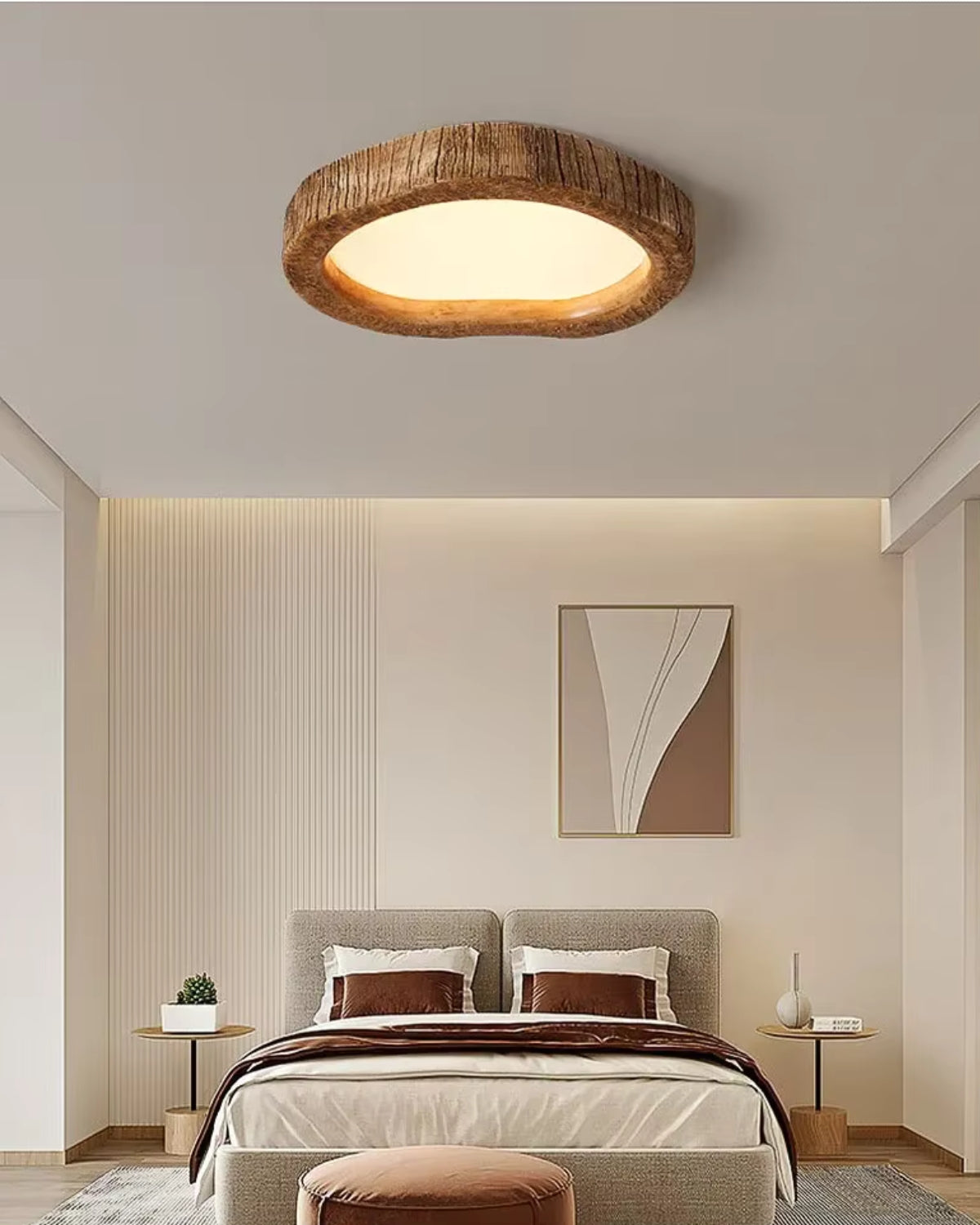 Nerelle | Lampada da soffitto in legno rustico con LED integrato per un'illuminazione interna calda