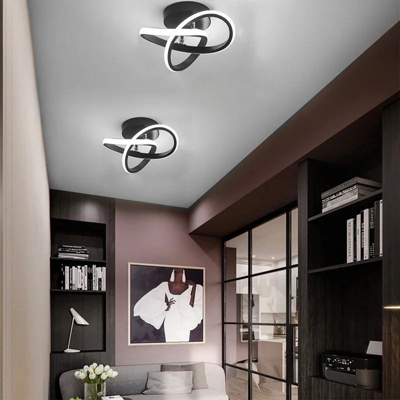 Skanto | Lampada da soffitto con LED e telaio in metallo nero