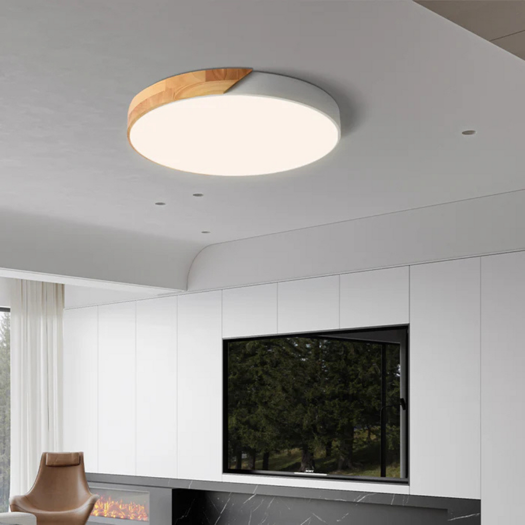 Delos - Lampada da soffitto in legno scandinavo con LED