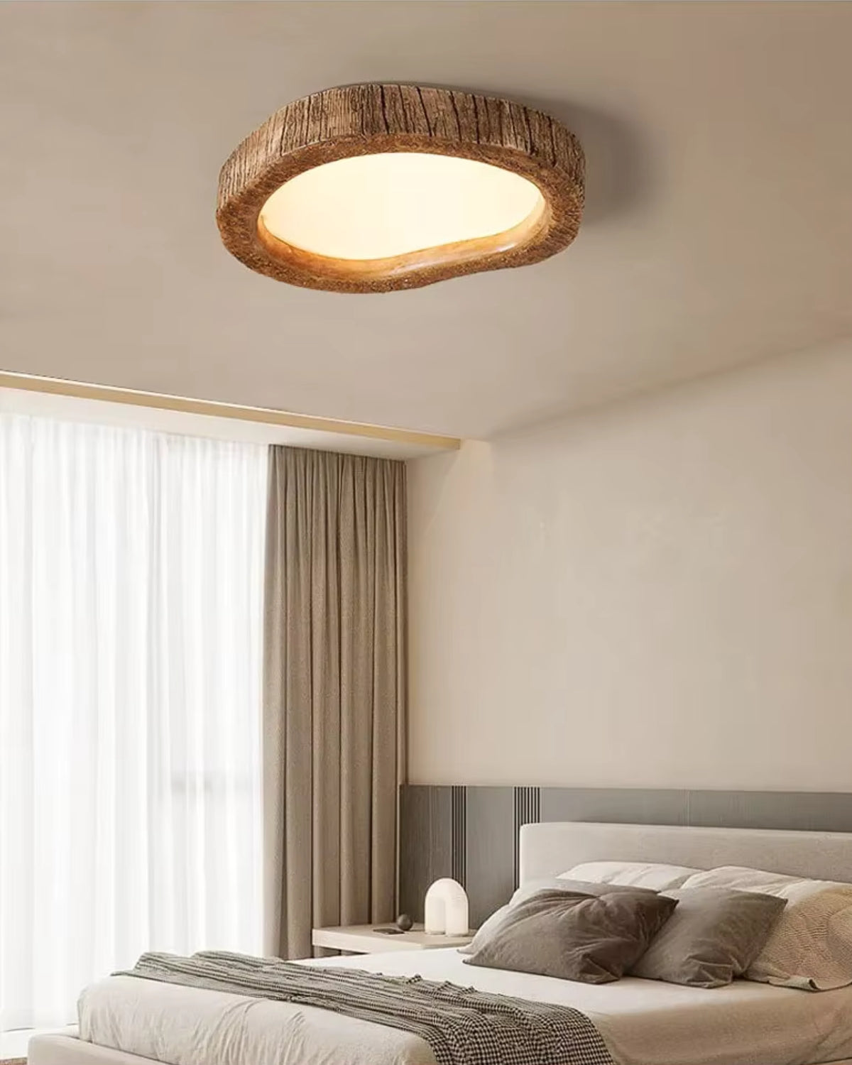 Nerelle | Lampada da soffitto in legno rustico con LED integrato per un'illuminazione interna calda
