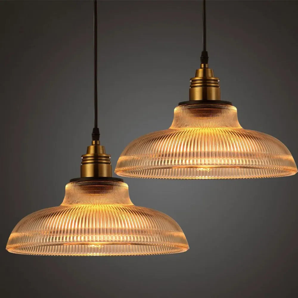 Lampade a sospensione in vetro vintage in stile industriale – Lampade da soffitto retrò per sala da pranzo o soggiorno