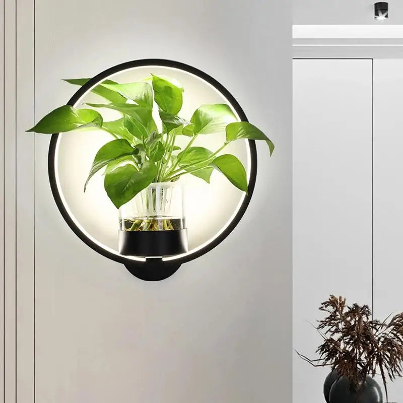Lampada da parete botanica - lampada da parete con pianta per un'illuminazione elegante