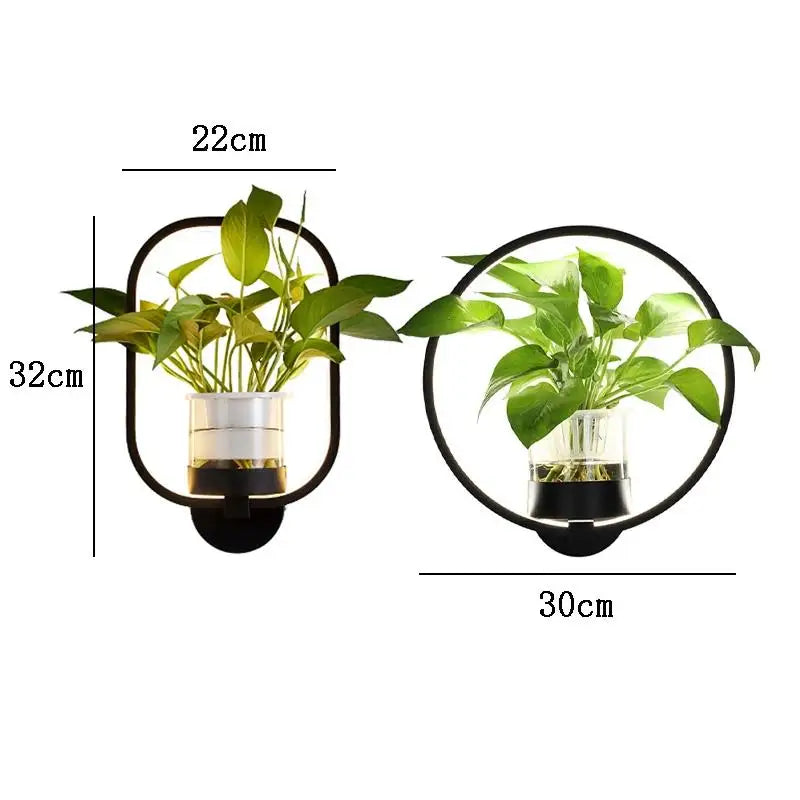 Lampada da parete botanica - lampada da parete con pianta per un'illuminazione elegante